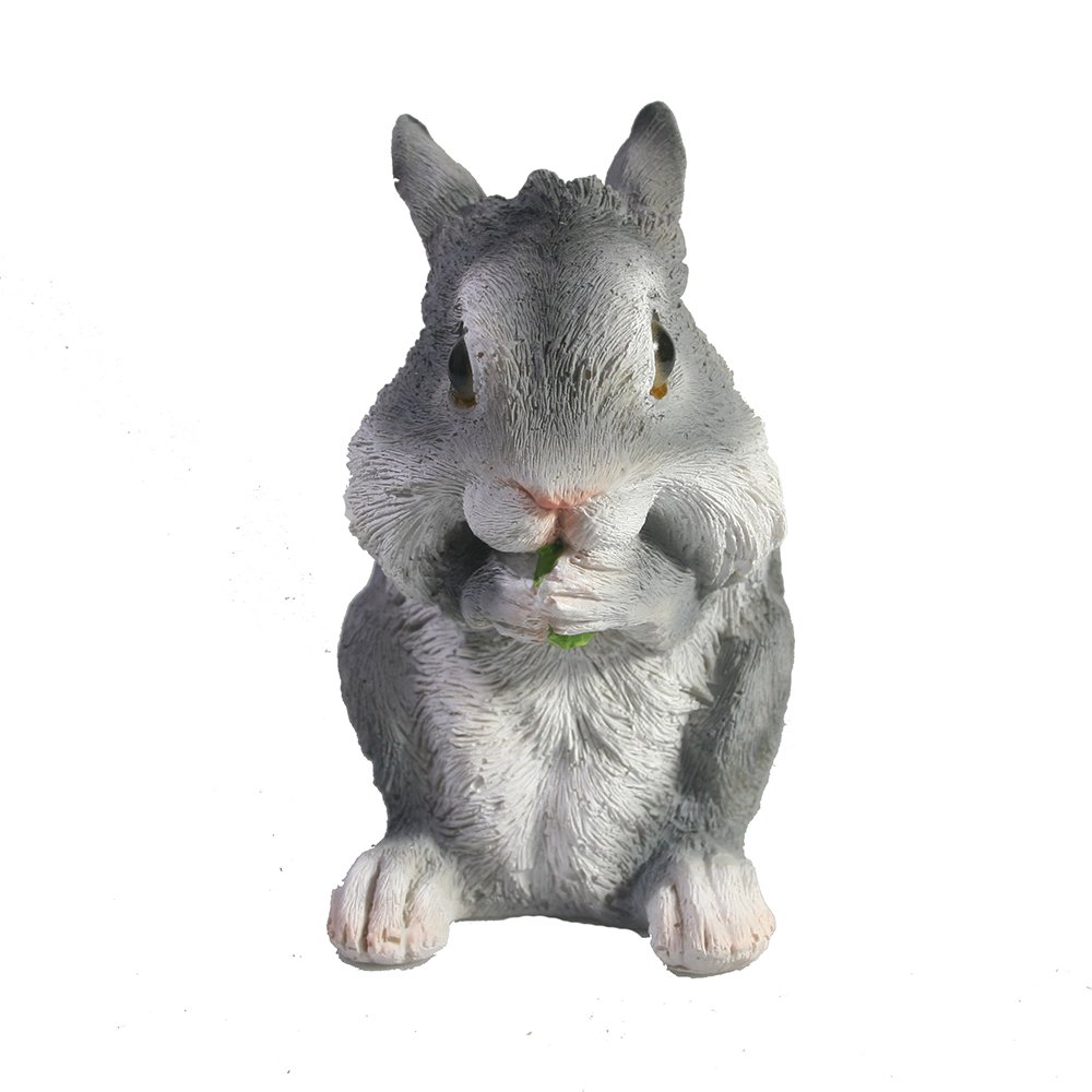 Фигура декоративная Пушистый кролик ест (серый) L7W10H12