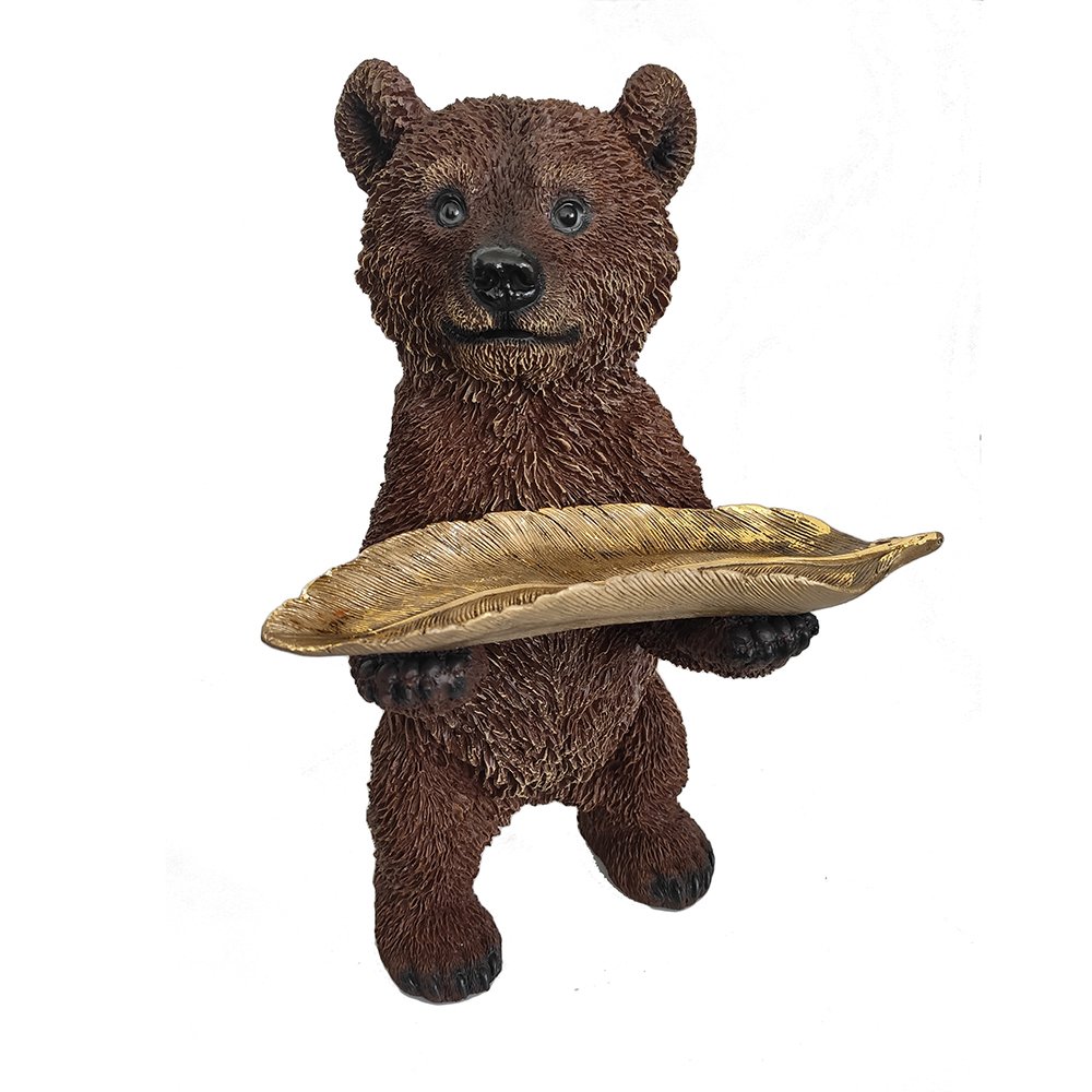 Фигура декоративная Медвежонок с листом L18W20H34