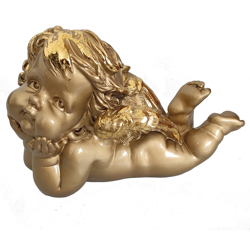 Фигура декоративная Задумчивый ангел (золото) L17W9,5H10