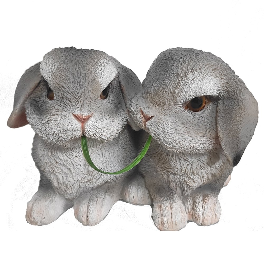 Копилка Два кролика (серый)