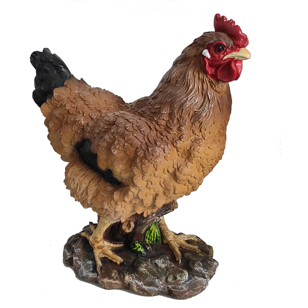 Фигура декоративная Курица (рыжая), H35 см