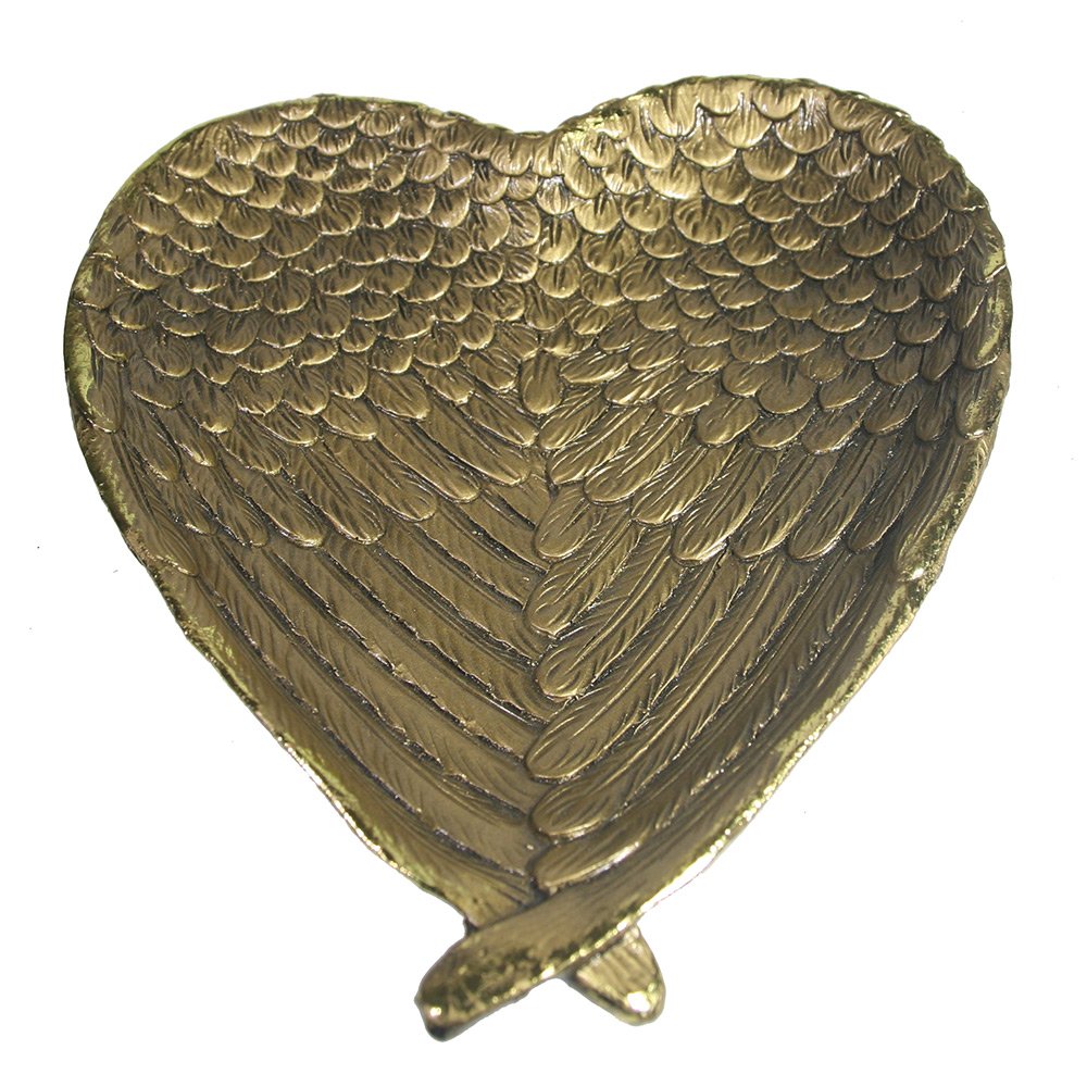 Декоративная подставка под мелочи Крылья ангела (золото), 23*20*3,5 см