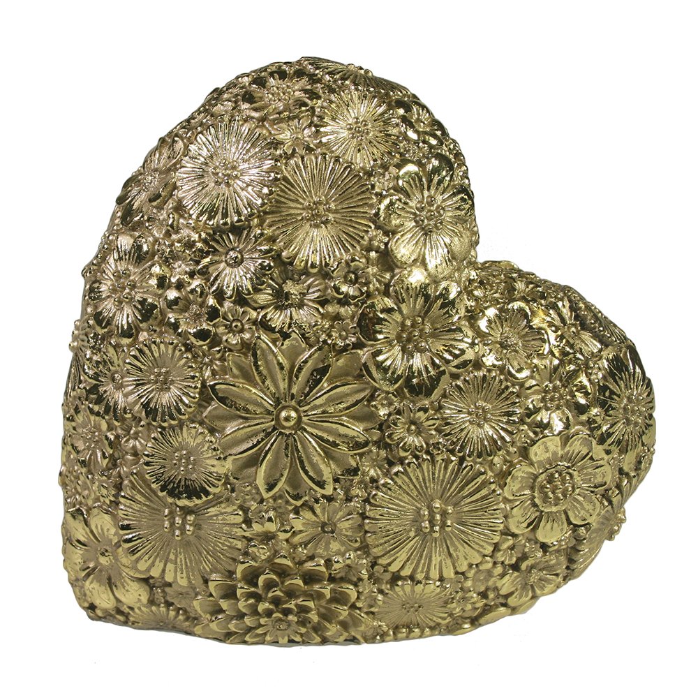 Фигура декоративная Сердце (светлое золото) 7*14*14см