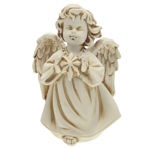 Фигура декоративная Ангелочек со звездочкой (цвет антик), 11*8*15 cм