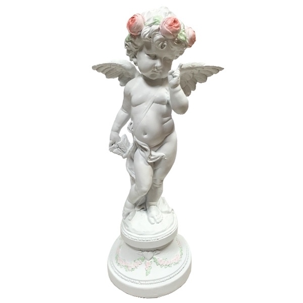 Фигура декоративная Ангел с розочками, 21*15*39 cм