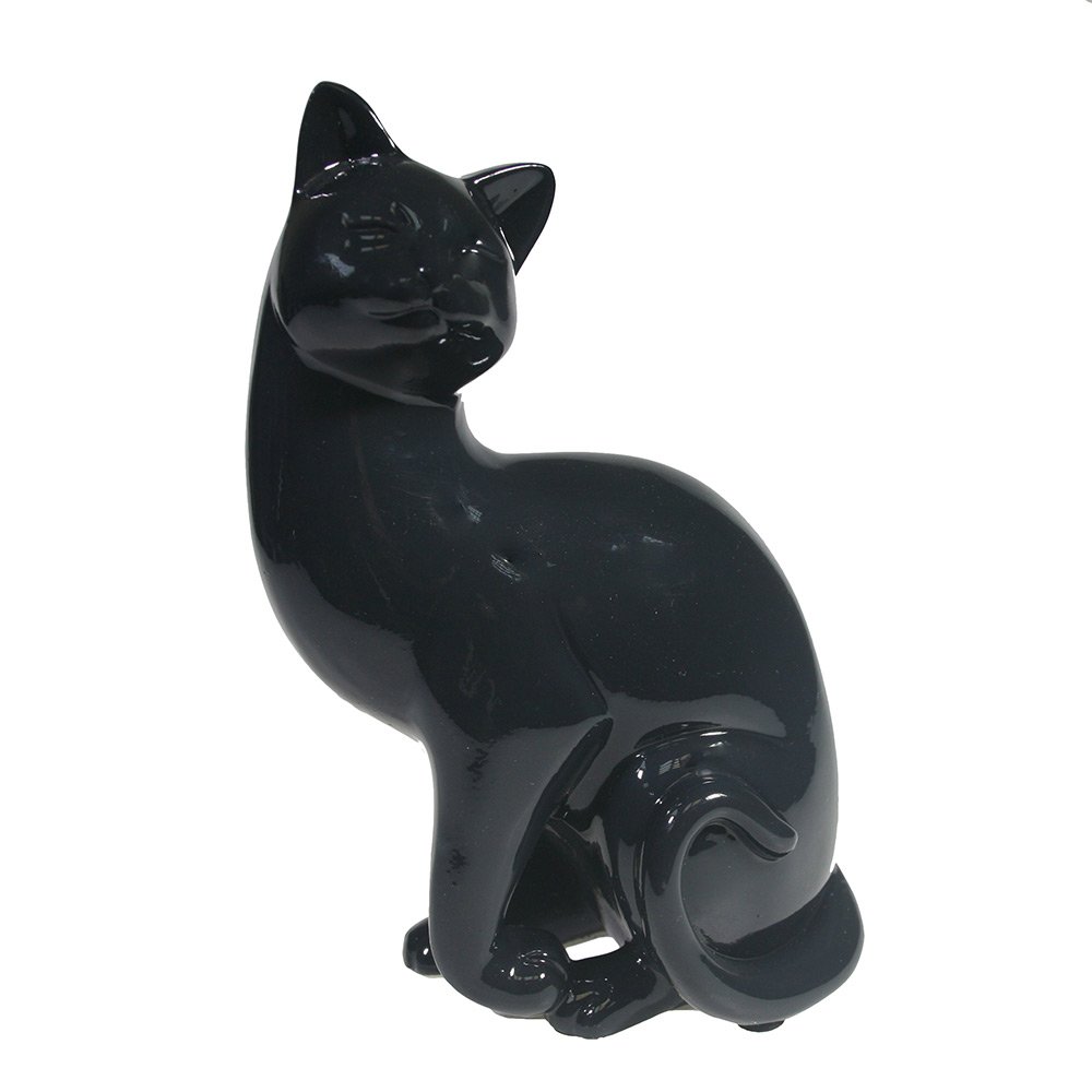 Фигура декоративная Кошка (черный), 13*8*19см