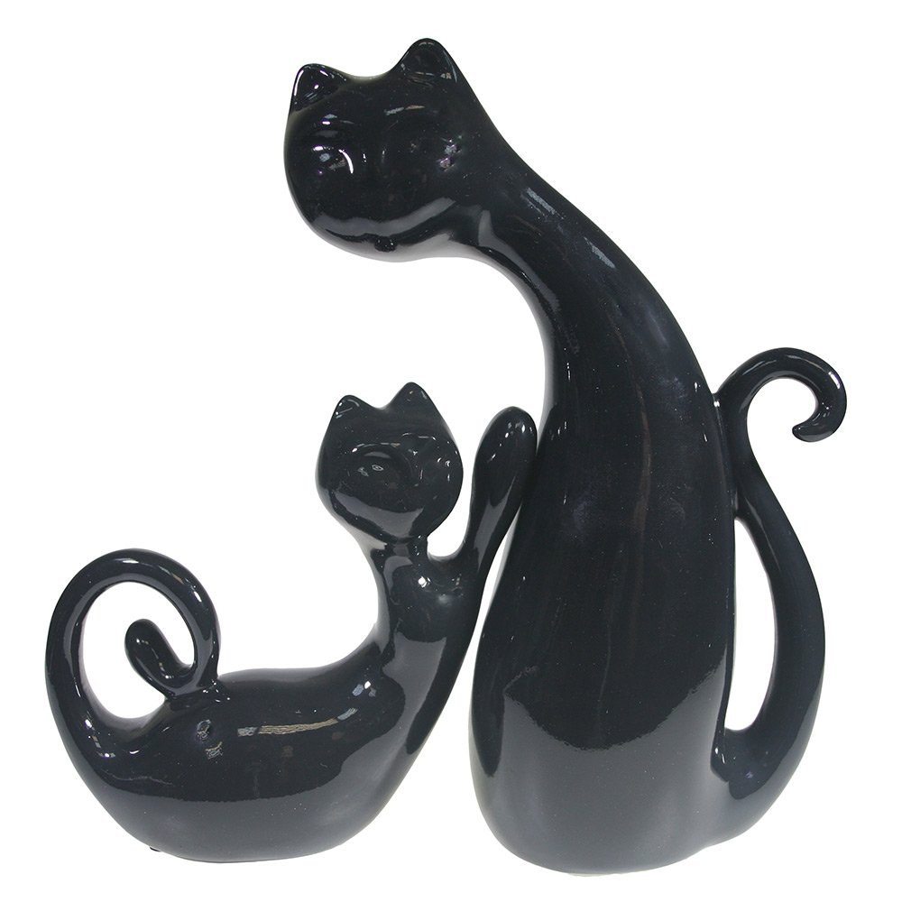 Набор из 2-х декоративных фигурок Кошки (черный), 16,5*7*16см (маленькая), 17*9*26,5см (большая)