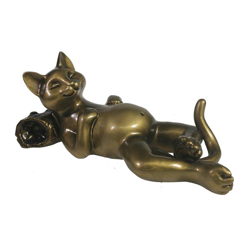 Фигура декоративная Кот отдыхает (золото), 18*9*9 см