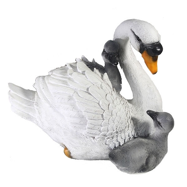Фигура декоративная Лебедь с лебедятами, 30*20*23 см