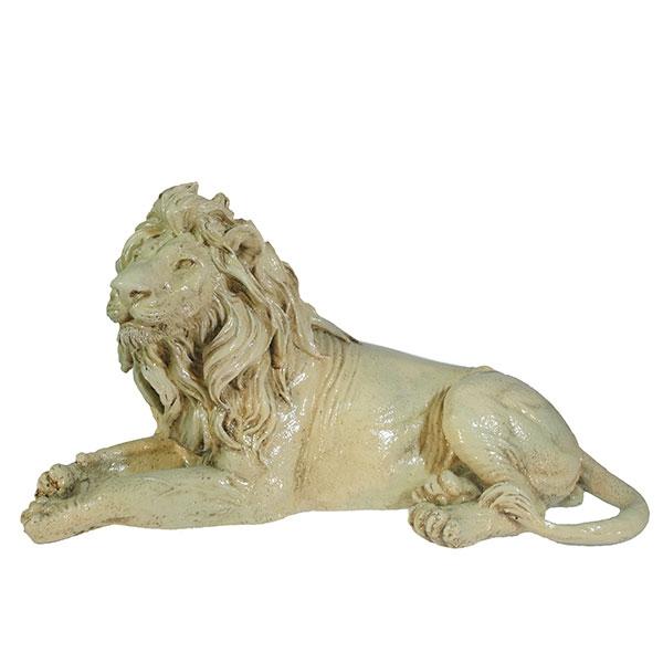 Фигура декоративная Лев (цвет слоновая кость), размер 34*13*19см