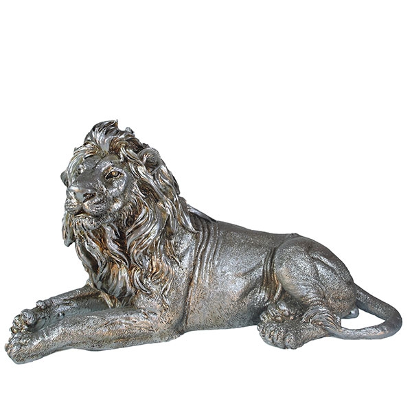 Фигура декоративная Лев (цвет серебро), размер 34*13*19см
