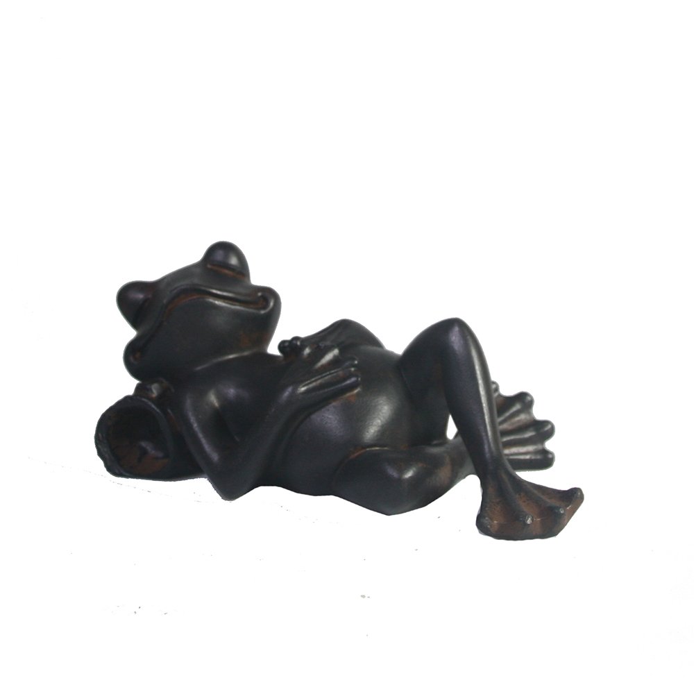 Фигура декоративная Лягушка отдыхает (черный), 18*9*9 см