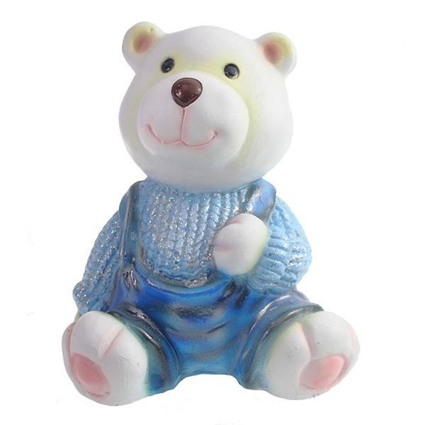 Фигура декоративная Медвежонок в голубом свитере, 10*11*14см