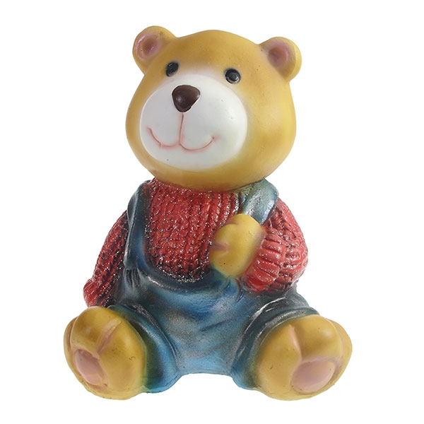 Фигура декоративная Медвежонок в красном свитере, 10*11*14см