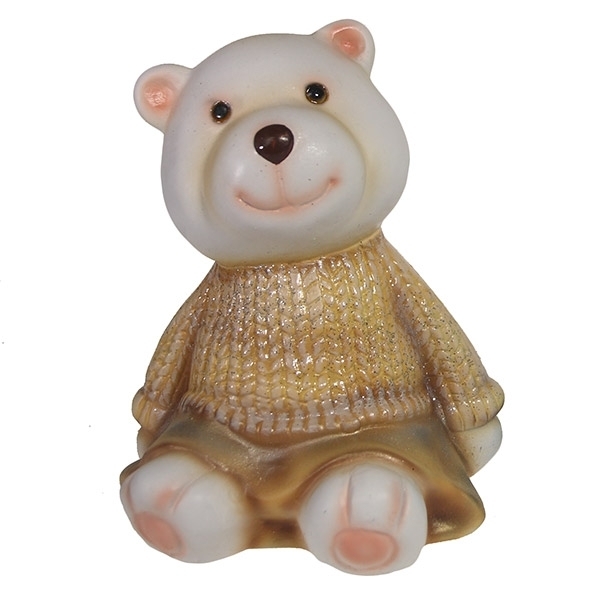 Фигура декоративная Медвежонок в золотом свитере, 10*11*14см