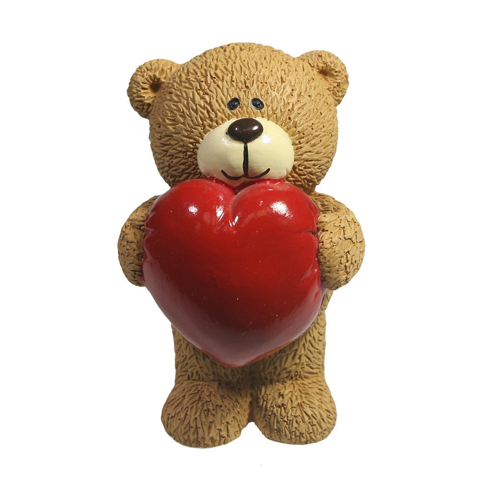 Фигура декоративная Влюбленный медвежонок (бежевый), 7*7*11см
