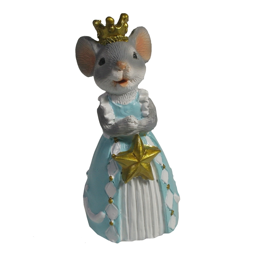 Фигура декоративная Мышка Принцесса (серая) 4*5 *9 см