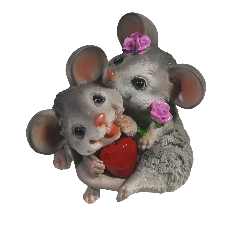 Фигурка декоративная Влюбленные мышата (серый), 8*7*12,5 см