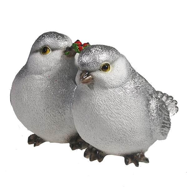 Фигура декоративная Птички (серебро), 20*19.5*16.5см