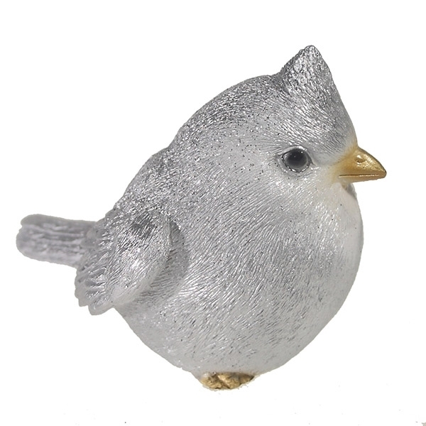 Фигура декоративная Зимородок (серебро), 6*9*9см