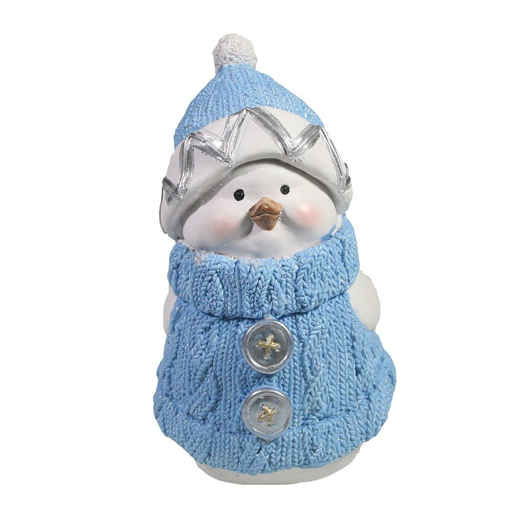 Фигура декоративная Снегирь-мальчик (голубой), 8*10*15см