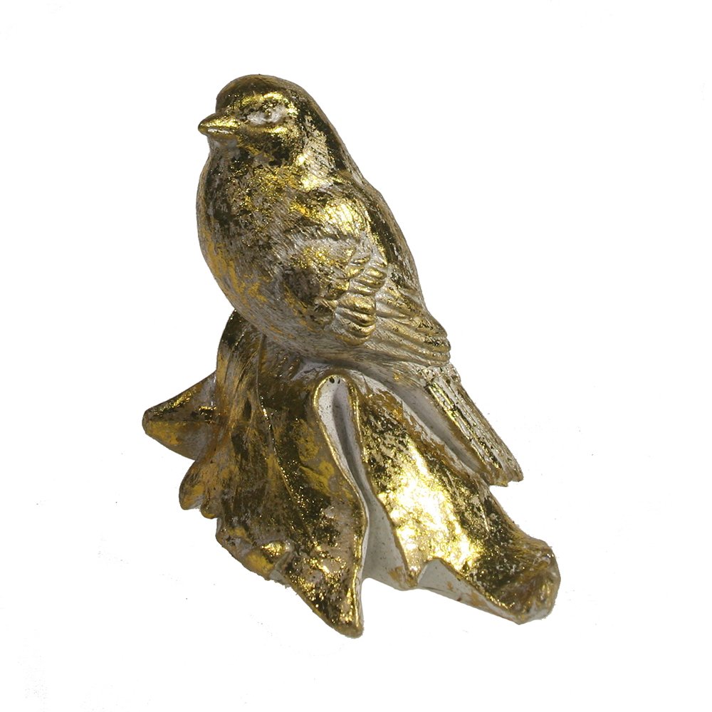 Фигура декоративная Птичка на листочке (золото) 4*6 *11см