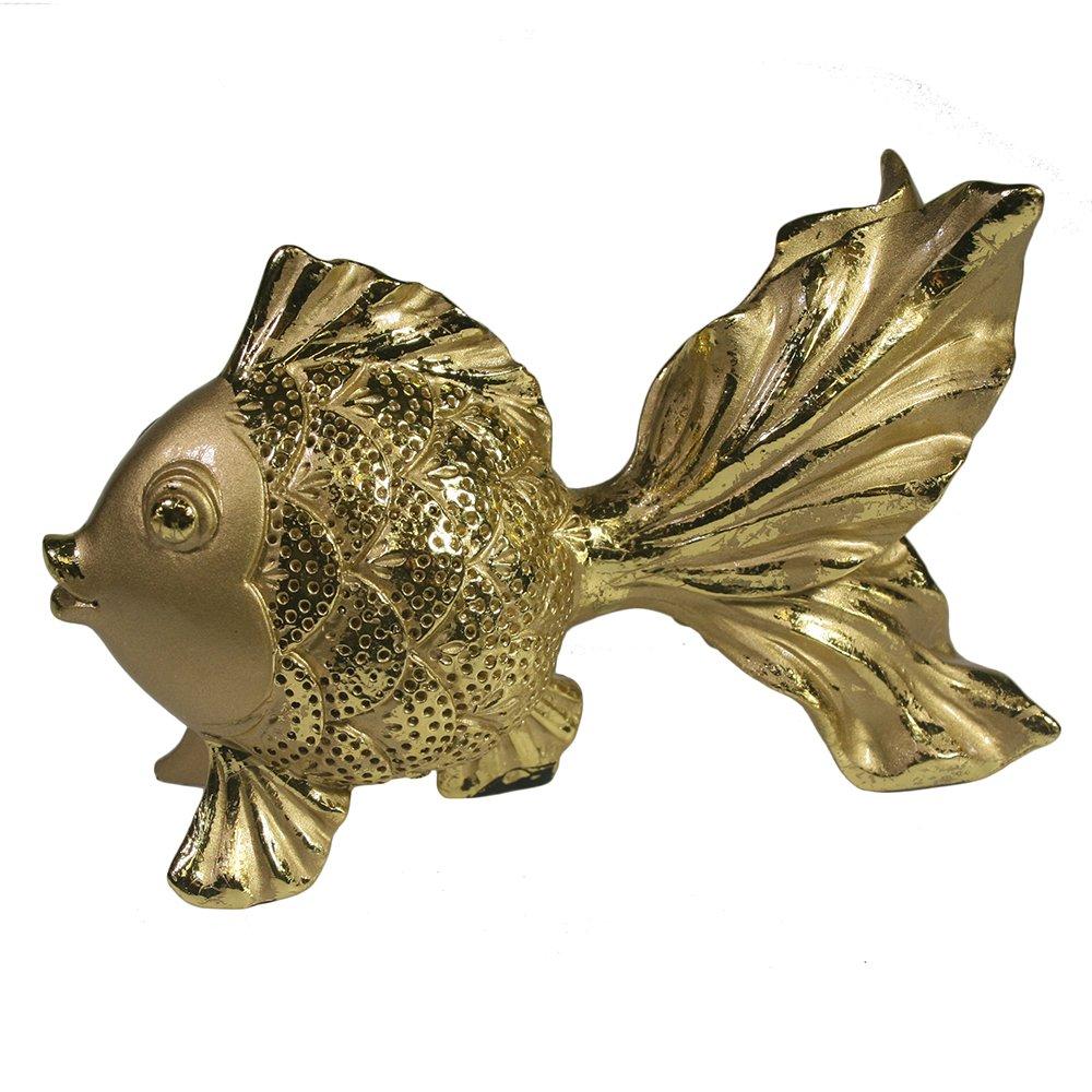 Фигура декоративная Золотая рыбка (светлое золото) 14*6,5*8,5см