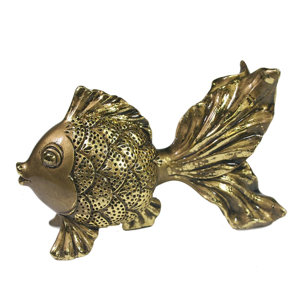 Фигура декоративная Золотая рыбка (золото) 14*6,5*8,5см