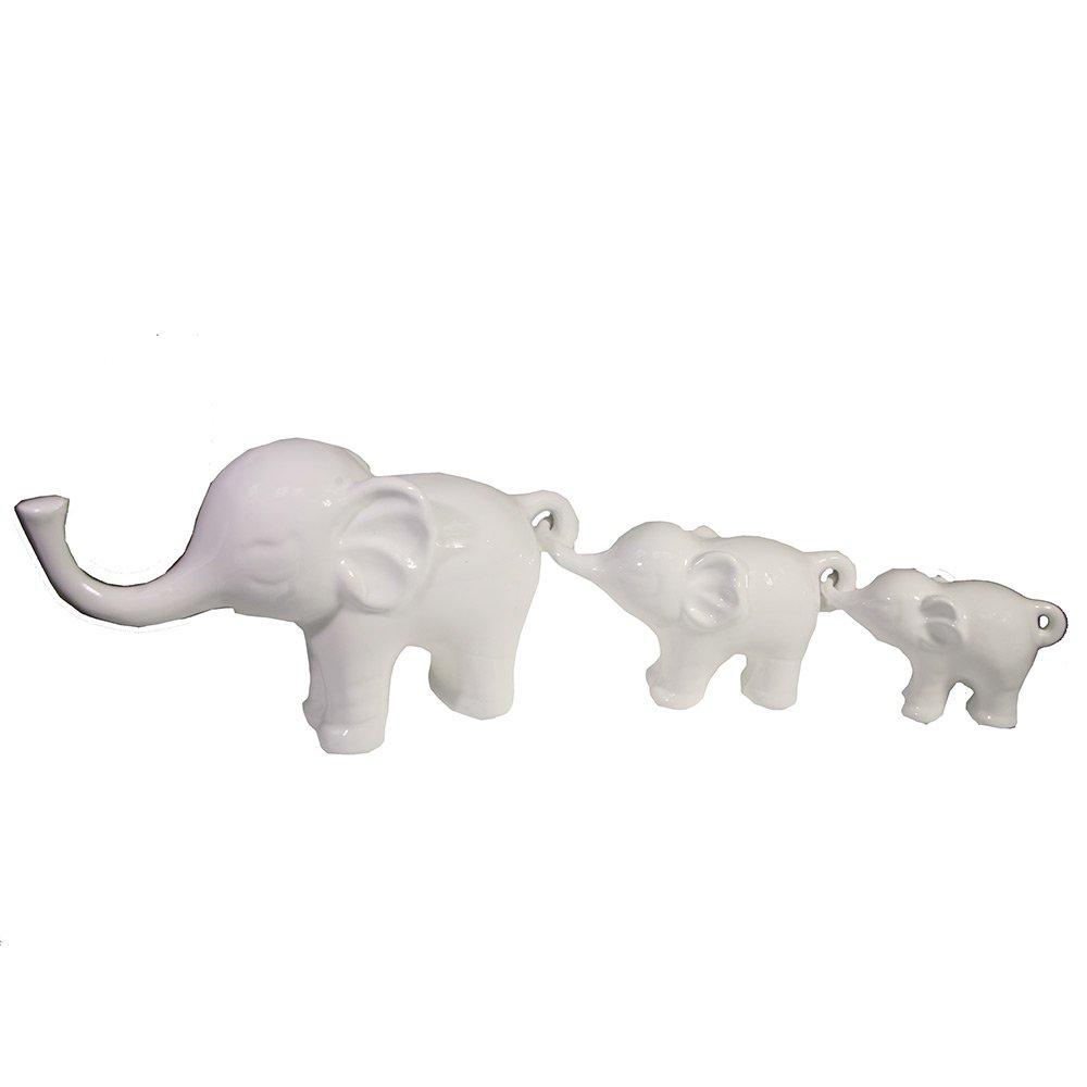 Набор из 3-х декоративных фигурок Семья слонов (белый), 57*15*8,5см