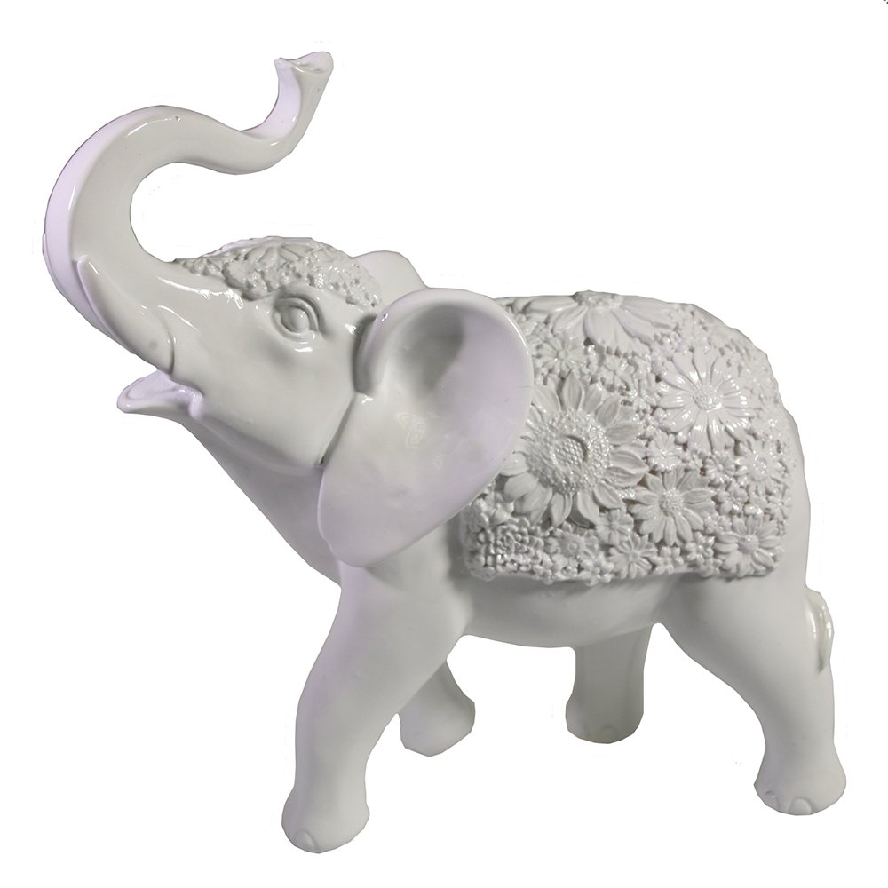 Фигура декоративная Слон (белый глянец) 19*7*20см