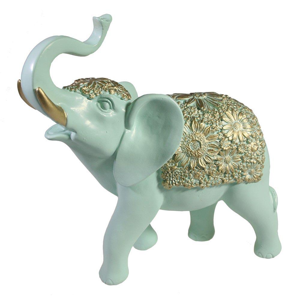 Фигура декоративная Слон (бирюзовый) 19*7*20см