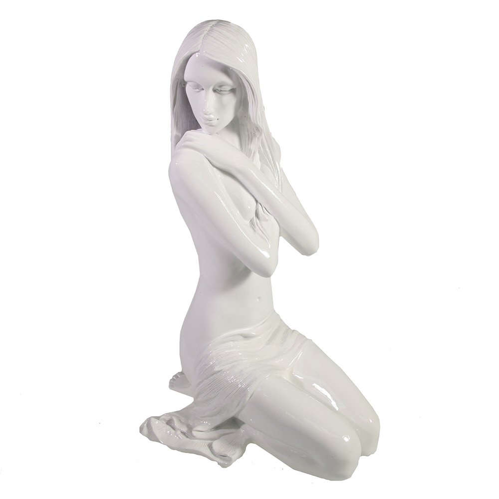 Фигура декоративная Девушка (белая), 19*15.5*30 см