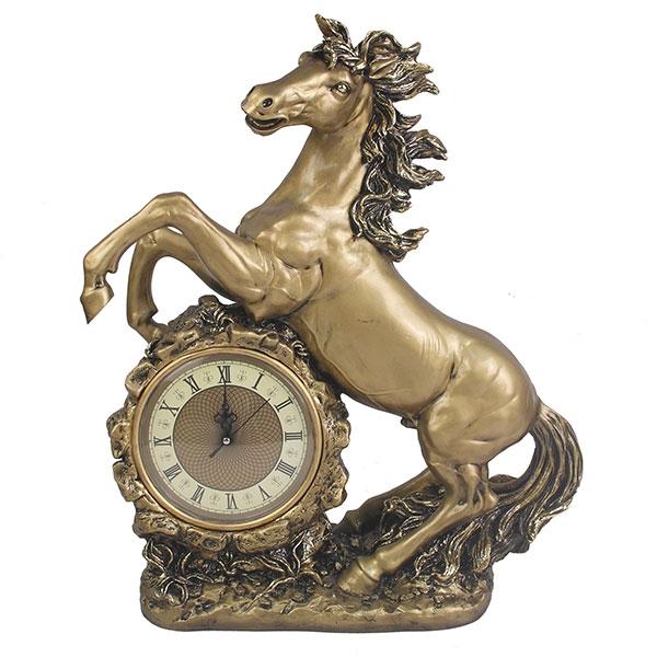 Часы-композиция время Лошадь (цвет золото), 39*17*51см