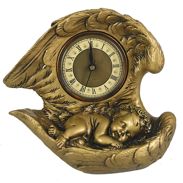 Часы-композиция время Ангел (цвет золото), размер 20*10*18см