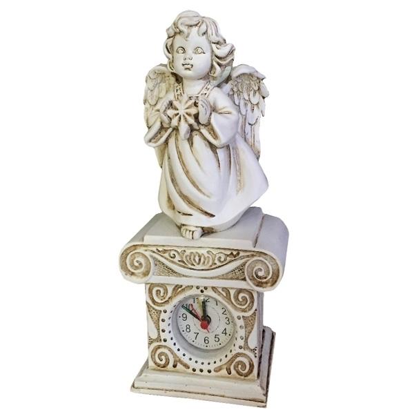Часы Ангелочек со звездочкой Н25,5см, (цвет антик)