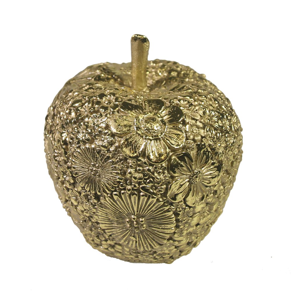 Фигура декоративная Яблоко (светлое золото) 8*8*9см