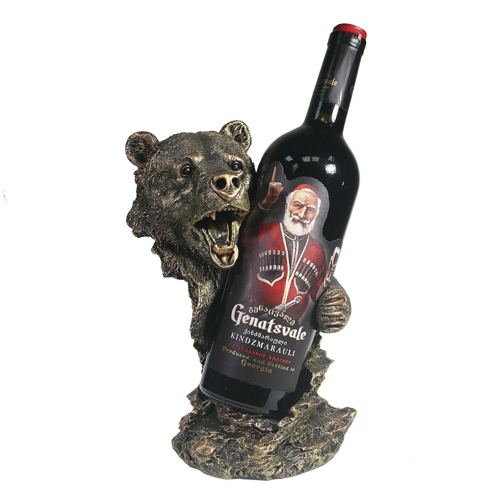 Подставка под бутылку Медведь (бронза), 14*18*26 см