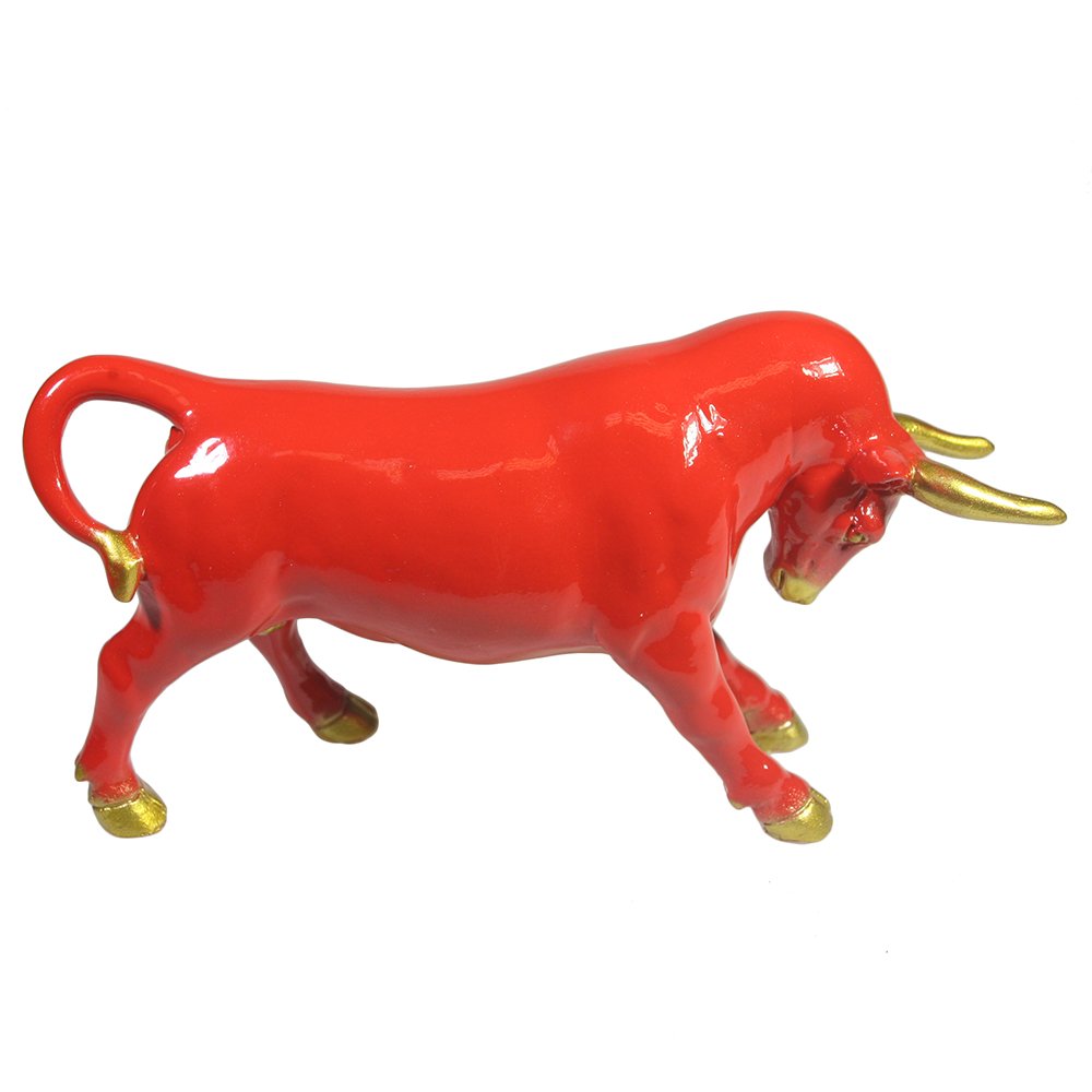 Фигура декоративная Атакующий бык (красный) 17*4,5*8см