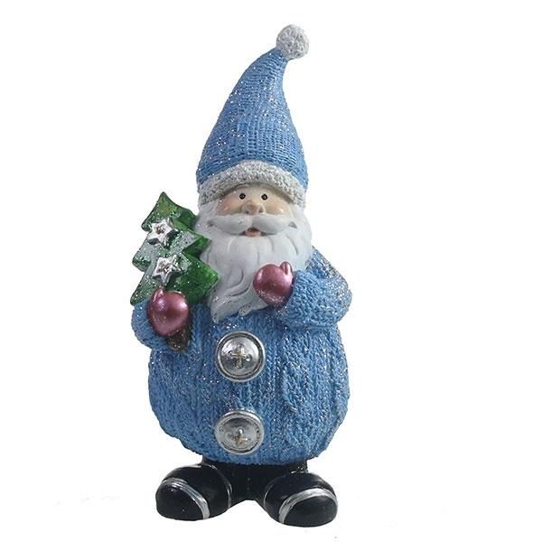 Фигура декоративная Дед Мороз с елочкой (цвет голубой), 7*6*16,5 см