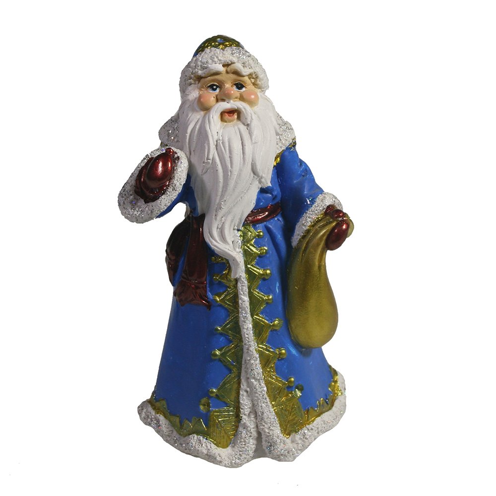 Фигура декоративная Дед Мороз (в синей шубе) 7.5*6*12см