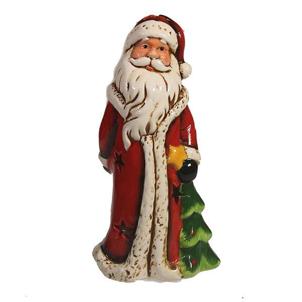 Фигура декоративная Дед Мороз с елкой 11.5*10 *20.5см