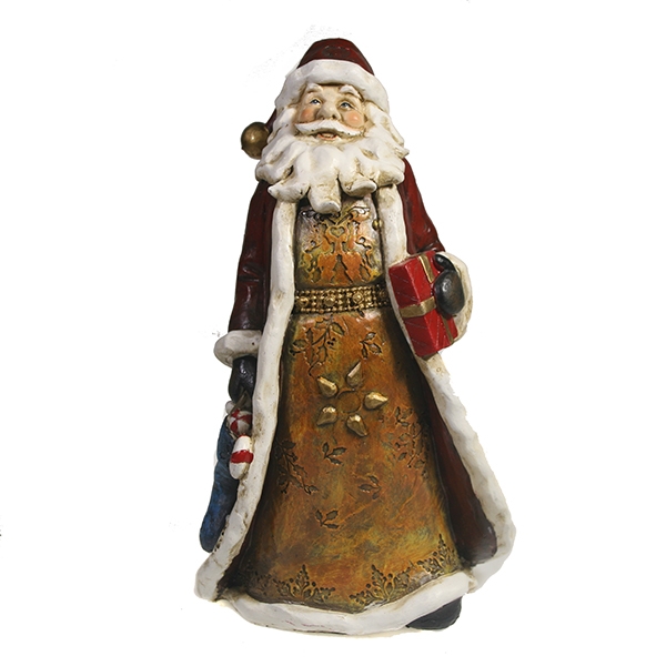 Фигура декоративная Дед Мороз с подарком 14.5*10.5*20.5см