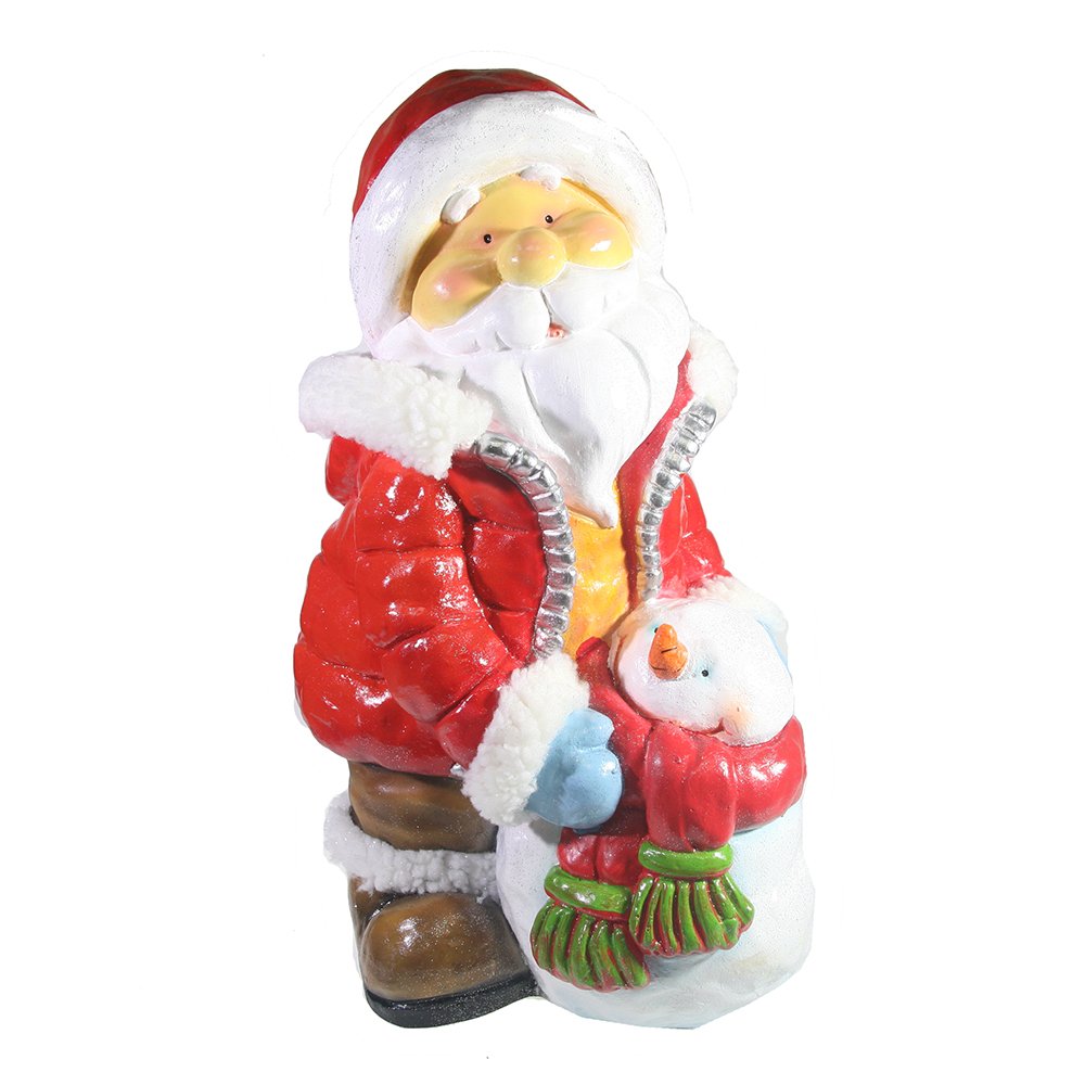 Фигура декоративная Санта со снеговиком 28*21*43см